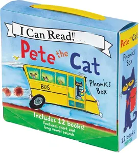 Pete the Cat 12-Book Phonics Fun!: A Box of 12 Mini-Books Featuring Short and Long Vowel Sounds (I Can Read Phonics) by James Dean||James Dean||Kimberly Dean [Paperback Book]