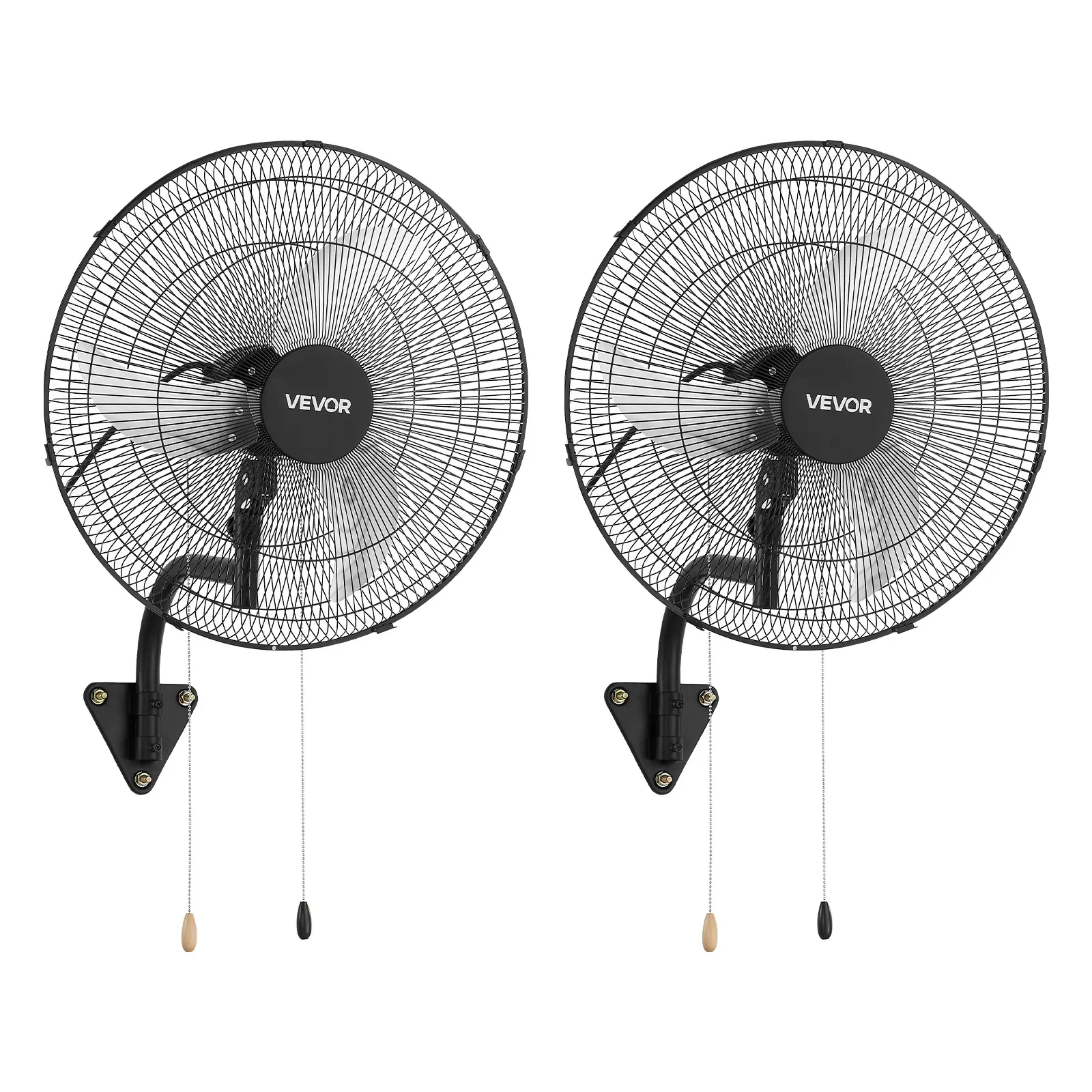 【summerfinds】VEVOR Wall Mount Fan, 20 in Wall Mounted Hanging Fan Oscillating, 3-Speed, Long Airflow Distance, Adjustable Rotation Angle, Mechanical Powerful for Industry, Commercial, Garage, Workshop, Gym, 2 Pack, Fans