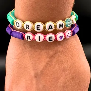 Personalized Bead Bracelet - Adjustable Water Resistant Various Colors Custom Name & Date Bracelets for Everyday Wear