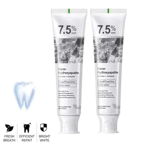2pcsNano-Hydroxyapatite Enamel Repair Toothpaste 7.5% Formula Fluoride-Free for Sensitive Teeth Natural Peppermint Daily Oral Care Essential