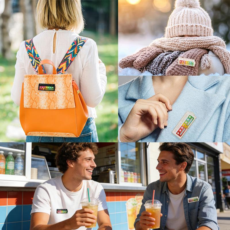 BMTWE Cartoon Expression My Social Battery Pin 2 PCS Personalized Pattern Pin Sliding Design Brooch Casual Pin Jewelry for Bags Backpacks Scarves Hats Gifts Decoration