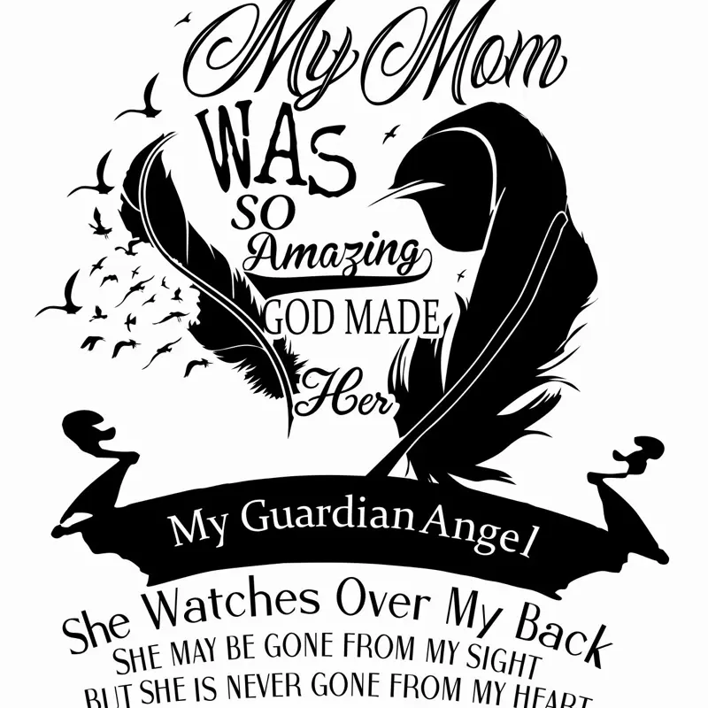 In Memory of Mom Vinyl Decal, Removable Decorative Sticker for Car Windows, Laptops, Walls