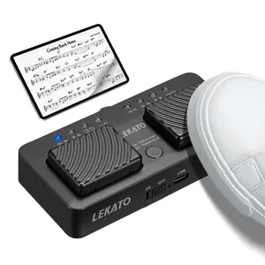 LEKATO Wireless Bluetooth Music Page Turner Pedal, Page Turner Rechargeable Page Turner Foot Pedal, Portable Page Turner Page Turner for Tablets, iPads, Phones