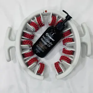 FitBeast Cellulite Massage Oil 8oz & Cellulite Massager Roller Push-Pull Thigh Calf Waist Leg Muscle Relaxer - Smooth the Appearance of Cellulite