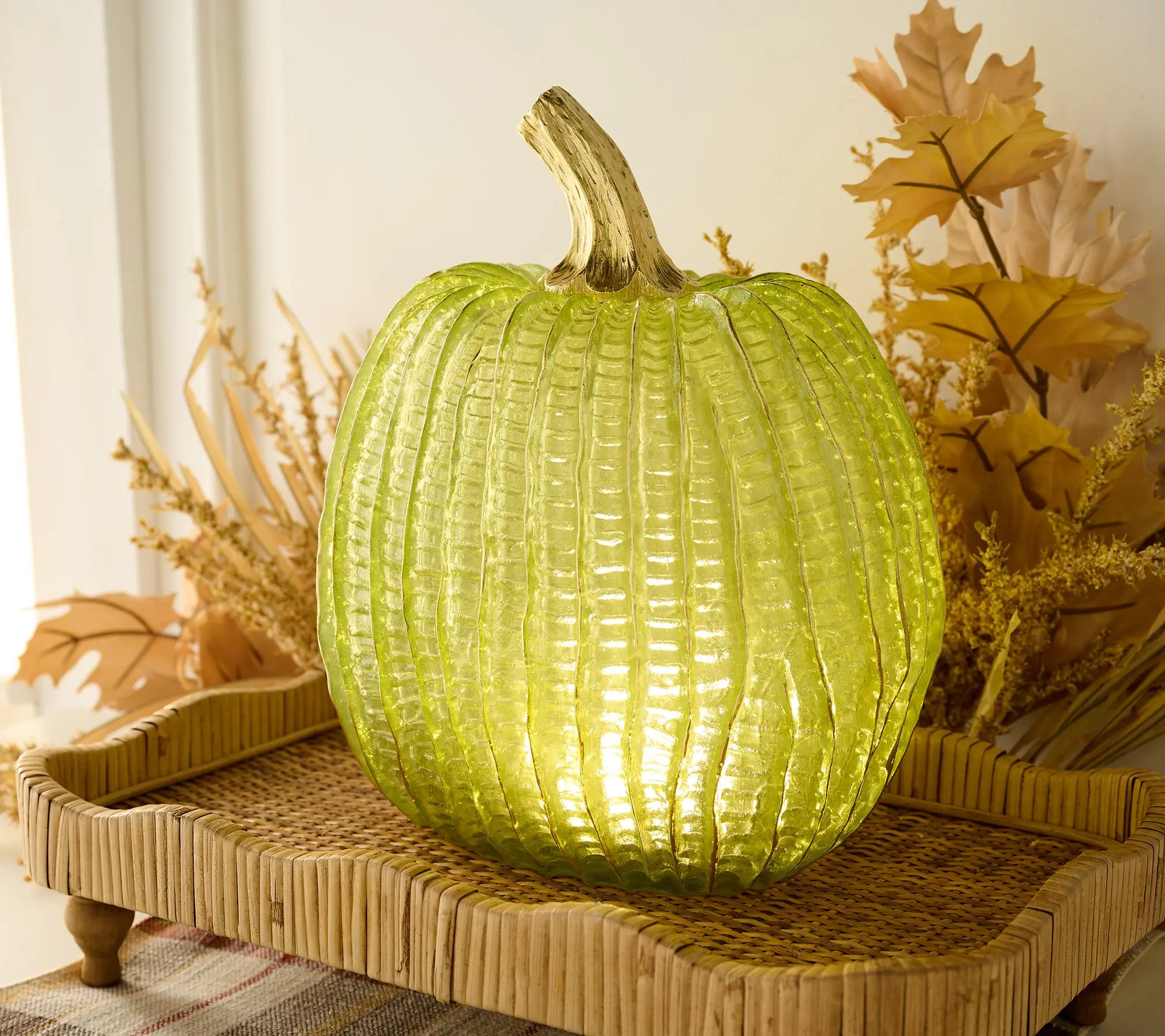 Illuminated 11" Textured Pumpkin by Valerie Illuminated 11" Textured Pumpkin by Valerie