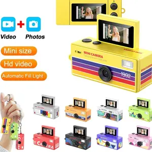 【Vintage Hit】Mini  Digital Camera CCD 180° Flip Screen Selfile Keychain Camera Retro Support Memory Card HD Very Small Camcorder Video Recorder Flash