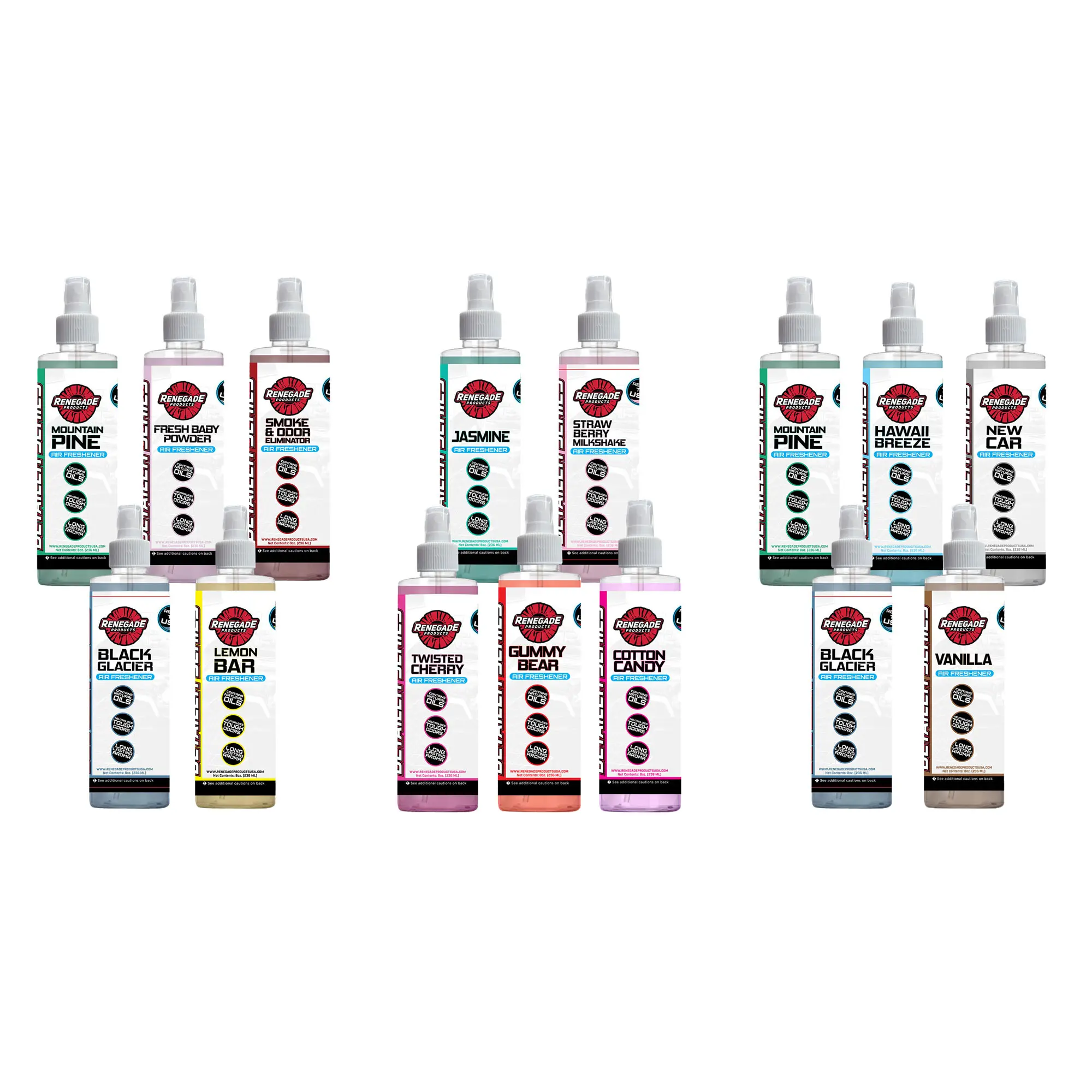 Renegade Products Air Freshener Spray Bundles for Cars – Odor Eliminator, Clean, Fruity & Classic Scents Variety Pack Renegade Products Air Freshener Spray Bundles for Cars – Odor Eliminator, Clean, Fruity & Classic Scents Variety Pack