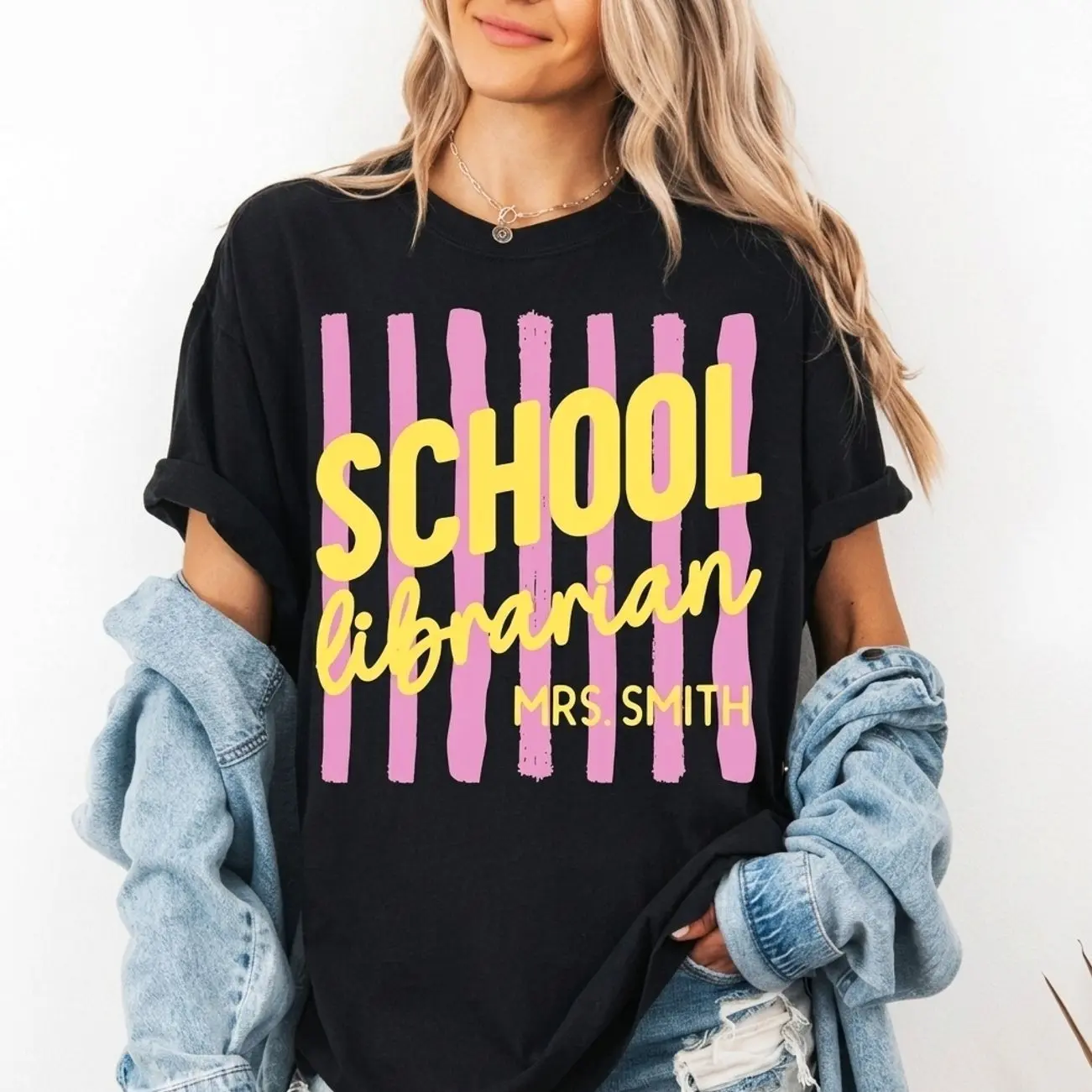 Personalized School Librarian Shirt, Library Teacher Tee, Back To School Staff Shirt
