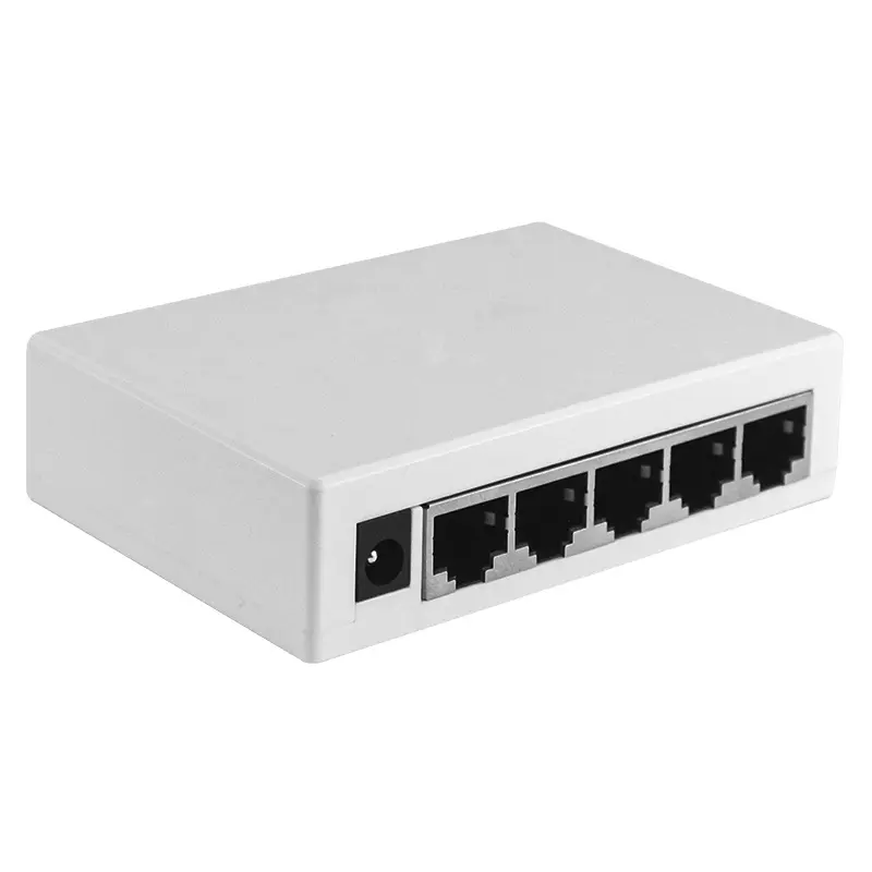5-Port Gigabit Network Switch, Compact Form, Silent Fanless Ethernet Cable Splitter for Surveillance Cams