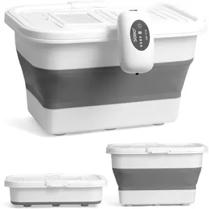 Live Bait or Fish Bucket with Aerator, 14 Quarts Multi-Function Collapsible Fishing Container Box with Rechargeable Air Pump