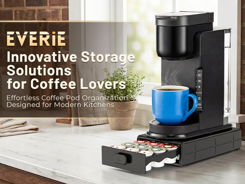EVERIE Coffee Pod Drawer Compatible with Keurig Smooth Slide Organizer Saves Counter Space Holds 18 Pods EVERIE Coffee Pod Drawer Compatible with Keurig Smooth Slide Organizer Saves Counter Space Holds 18 Pods