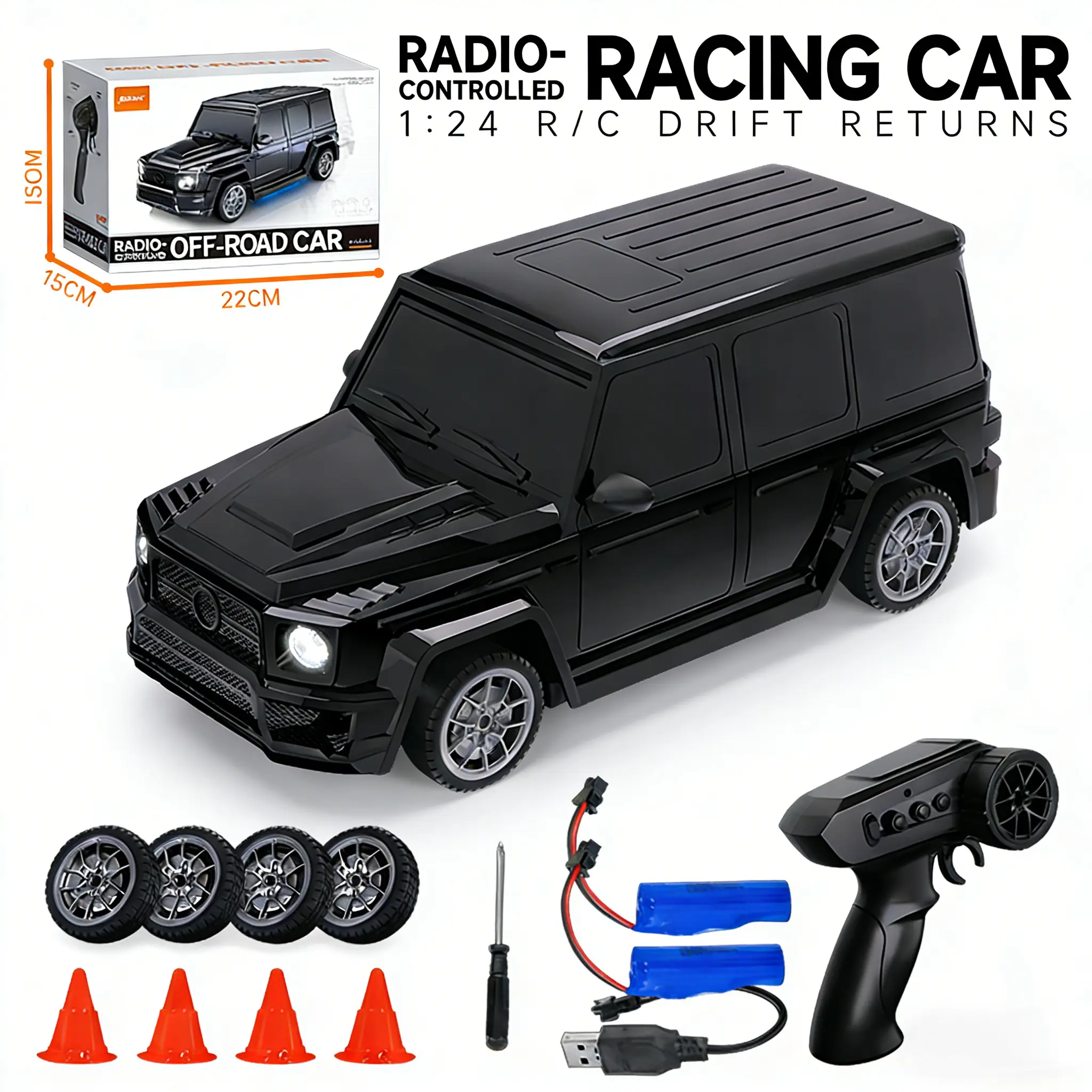 1:24 Scale Purple Chameleon RC Controlled Drift Off-Road Car - RC Vehicle with Full Proportional Throttle, Offroad Control, for Family Game Nights, Backyard Racing, Hobby Sessions