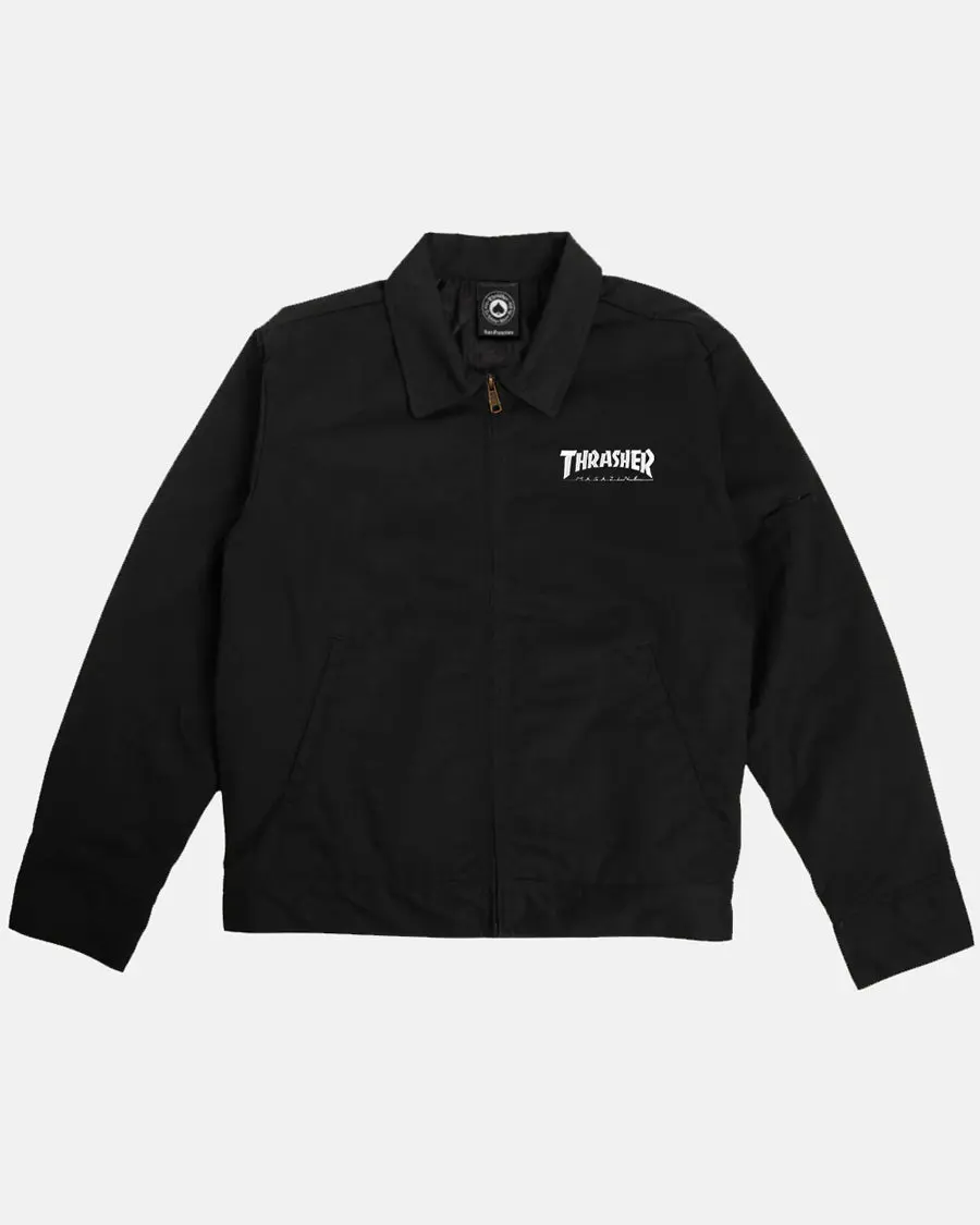 EMBROIDERED MAG MECHANIC JACKET - BLACK