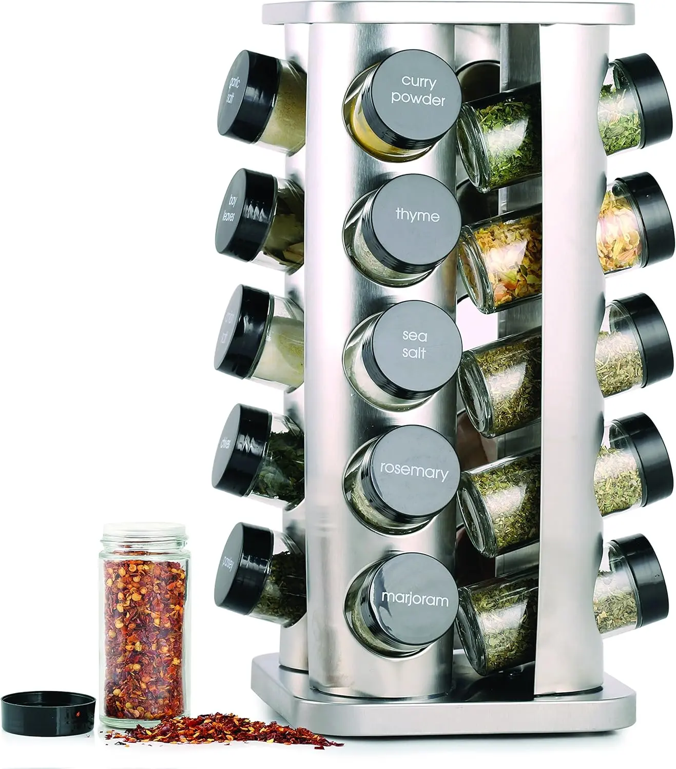Spice Rack Organizer with 12 Slots for Curry Powder Thyme Sea Salt Rosemary Marjoram and More