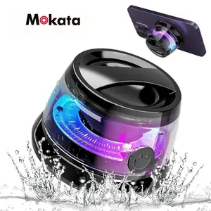 MOKATA G300 Adhesive Magnetic Bluetooth Audio Speaker - Portable Rechargeable, RGB Lights, Waterproof for Shower, Camping