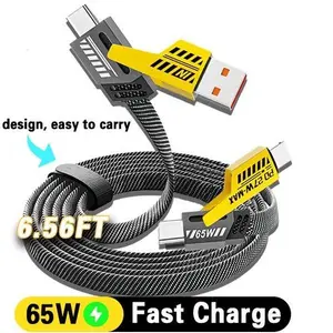 4 in 1 Multi Fast Charging Cable(Up to 65W & Data Sync), 6.65 FT Cable with USB A to C/USB C to C/USB A to Apple-Device/USB C to Apple Device, Compatible with iPhone 7-17/Pad/Android/MacBook