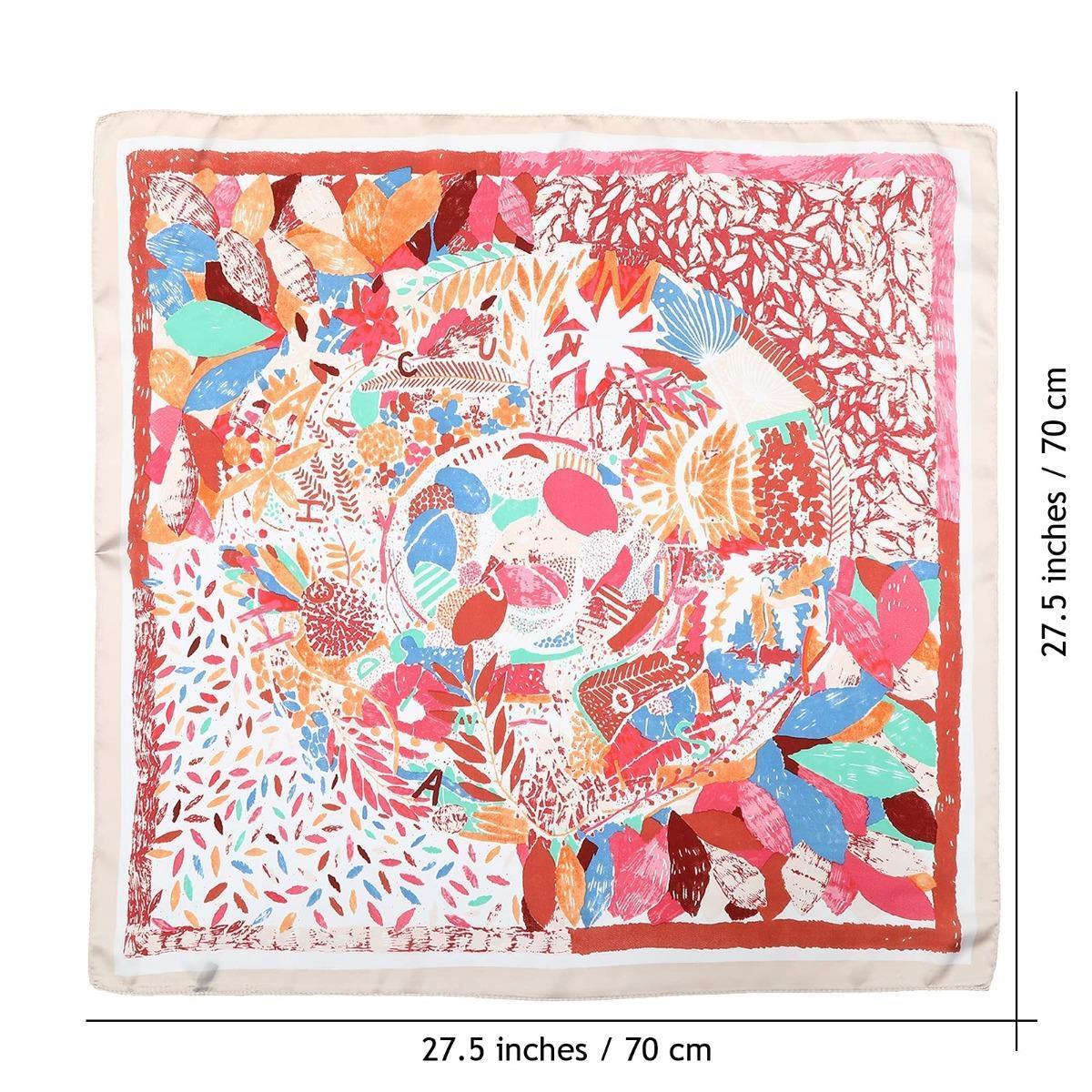 4-piece suit  27.5” Square Silk Like Head Scarf Neck Scarves for Women and Girl Hair Kerchief Bandanas Sleeping Head Wrap Headbands Head Wraps