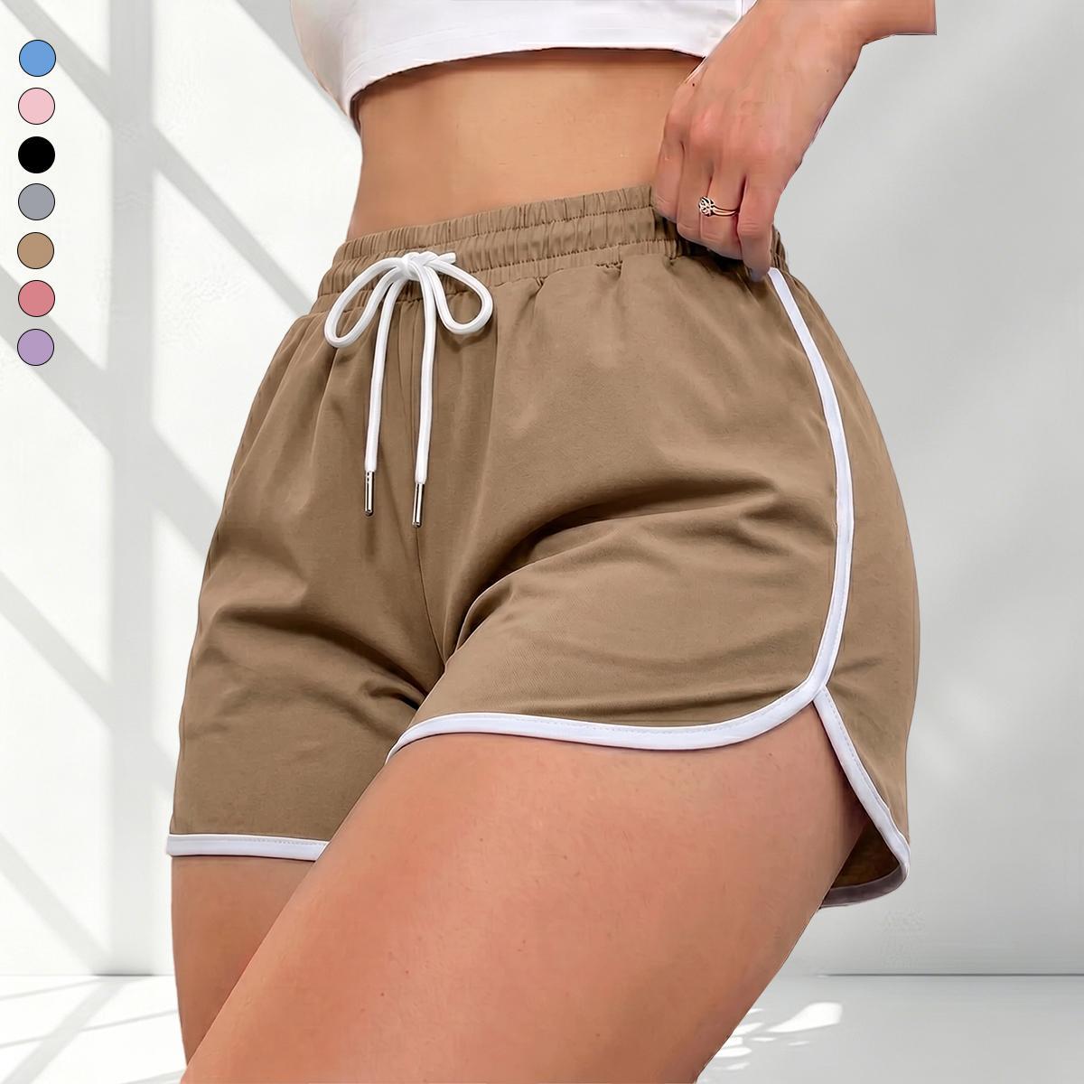 Women’s quick-dry, breathable athletic shorts; casual loose summer shorts with an elastic waistband; stylish striped loungewear shorts; athletic shorts; comfortable casual shorts