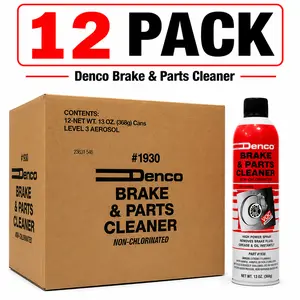 Denco #1930 Brake & Parts Cleaner Non-Chlorinated 13 oz Cans 12 Pack High Power Spray Cleaner for ABS Calipers Pads Rotors