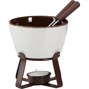 Chocolate Melting Pot Set Fondue Cup for Person or Family Tealight Cheese Chocolate Butter Warmer Melting Cup Set with 2 Forks