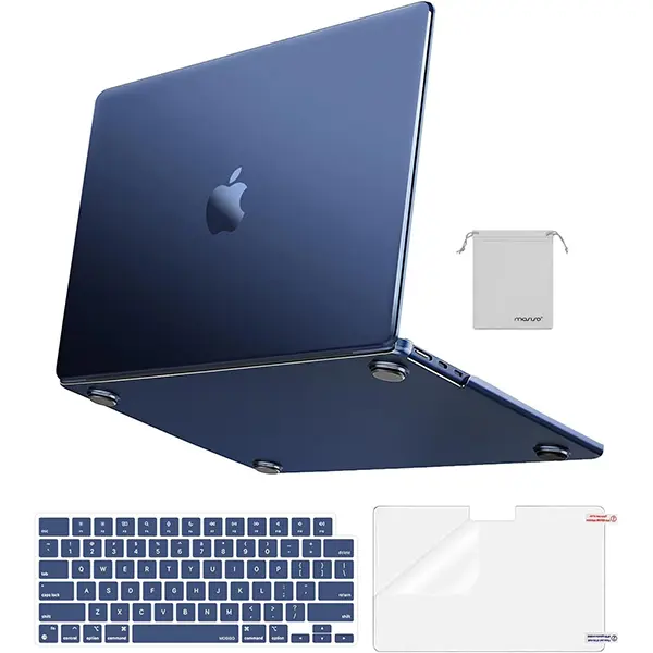 MOSISO Compatible with MacBook Air 15 inch Case M5 M4 M3 M2, Midnight Clear | 4 in 1 Kit Seamlessly Closes Anti-Fingerprints Matte Hard Shell Cover for 2026-2023 A3448 A3241 A3114 A294