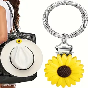 Sunflower Leaf Bag Clip Keychain Durable Resin Secure Clip for Handbags Hats Backpacks Fashion Accessory Gift for Her SunflowerStyle BagEssentials elegant unique design simple jewellery