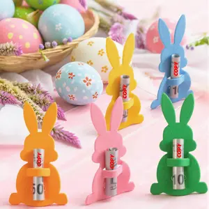 24 count Easter Bunny  Holder for  Easter Gifts Bulk Felt Bunny  Card Holder Cute Basket Stuffers Decoration for Grandchildren Family  Holiday Party Keepsake (Pastel)
