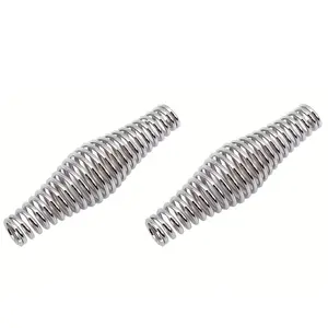2-Pack 11cm Stainless Steel BBQ Spring Handle, Elastic Steel Roll, Smoker Grill Accessories, Stove Pit Parts, Barbecue Utensils