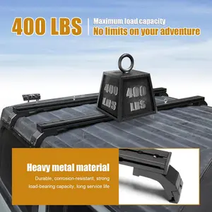 400 LBS Roof Rack Cross Bars with Sliders Compatible with Jeep Wrangler JL 2018-2025, Adjustable Tracks, Includes Tie-Down Rings and Square Nuts – Ideal for Roof Tent, Luggage, and Accessories