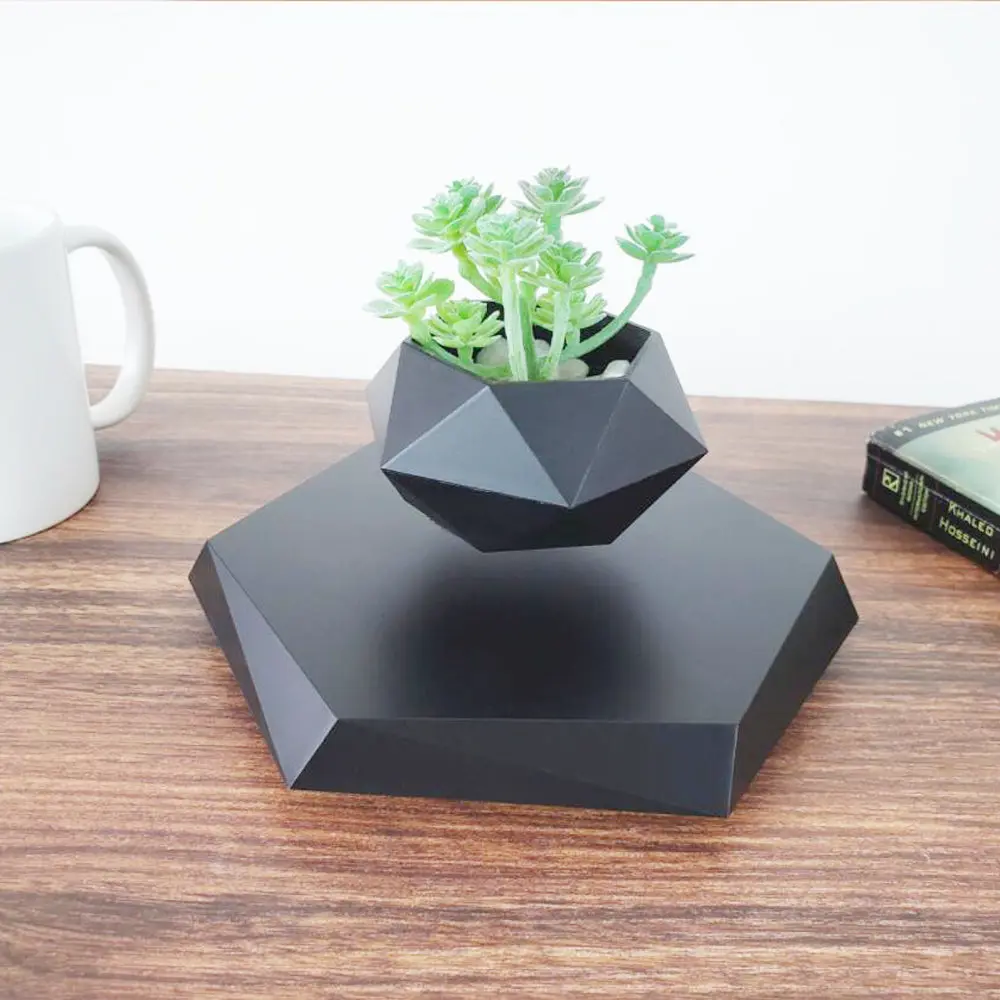 Magnetic Levitating Bonsai Planter - Compact Contemporary Flower Pots & Planters with Advanced Magnetic Suspension, 360-Degree Rotation, for Home & Office Décor, Floating Air Plant/Succulent Holders