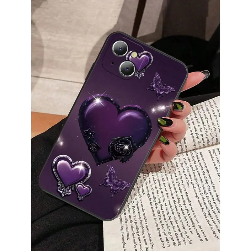 Iphone 16 pro max case black with heart - TikTok Shop