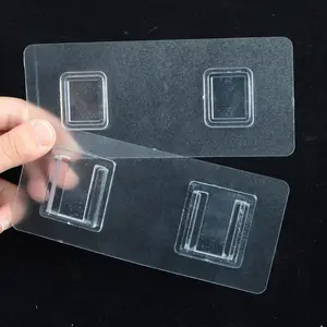 2pcs Self-Adhesive Plastic Wall Hooks, Wall Mounted Hook - Double-Sided Design, No Drilling Required, Transparent, Easy Installation, Ideal for Kitchen and Bathroom, Maximum Load 5.44kg, Practical Wall Hooks, Durable Plastic, Utility Hooks