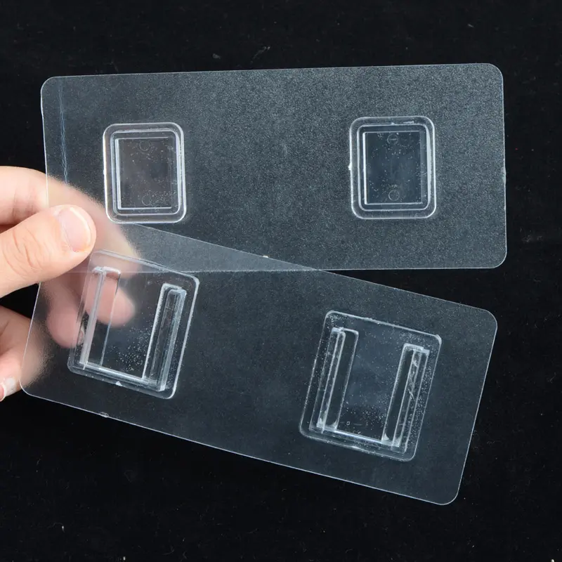 2pcs Self-Adhesive Plastic Wall Hooks, Convenient Hook, Double-Sided Design, No Drilling Required, Transparent, Easy Installation, Ideal for Kitchen and Bathroom, Maximum Load 5.44kg, Utility Hooks