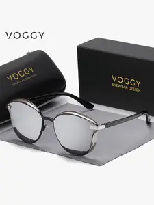 [vogg] Fashionable Retro Metal Polarized Sunglasses, Comfortable Lightweight UV Protection, Unisex Driving Outdoor Hiking Cycling Fishing Travel Party Gift