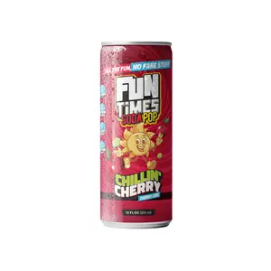 Fun Times Soda Pop Cherry Lime | 12 Pack | 12 FL OZ | All-Natural Sparkling Soda | Bold Cherry-Lime Flavor | No Artificial Colors Beverage Fruit Juice