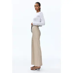 H&M Linen-blend bootcut trousers