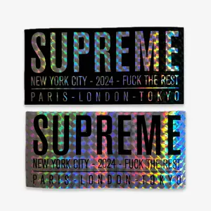 Supreme Sticker 'F*ck the Rest' (Set of 2) Black Prism / Silver Prism (SS24)