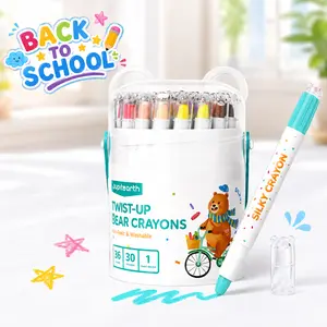 【Buy 2 Get 1】36 Color Twist Crayons for Toddlers 1-3 and Kids 4-8, silky crayons bulk,Non-Toxic Washable Crayons 2-4, Ultra-Silky Easy-Grip Art Supplies,  oil pastels   pens Portable Fine Motor Skills  summerwins back to school shopping Waterpr