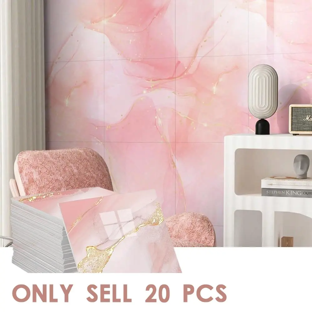 20 Pieces 30cm Luxury Faux Marble Finish Marble Pattern Wall Tiles, Decorative Wallpaper, Easy Peel and Stick, Waterproof and Moisture-Resistant, Ideal for Home Decor Interior Walls
