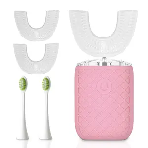 Adult Sonic Automatic Electric Toothbrush, 360° Oral Cleaning Stain Whitening, IPX7 Waterproof Rechargeable, u-Shape Brush Head*3+Straight Handle Brush Head*2, Suitable for Travel or Home Use