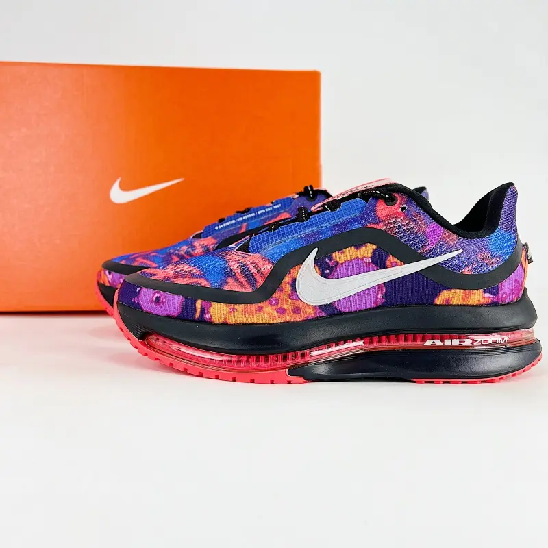 Purple‑Orange Mixed‑Hue Hollow‑Mesh Low‑Top Running Sneakers Breathable Upper Couple Durable Cushioned Outdoor Fitness Footwear