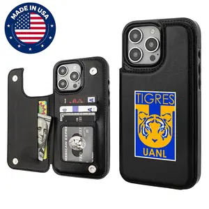Tigres UANL Liga MX Alternative Mechs Aesthetic Custom Smartphone Case, TPU & PU Leather Cover with Card Holder, Drop Protection, Shockproof, Anti-Scratch for iPhone 16/15/14/13/12 Plus Pro Max (Vintage Fashion Cellphone Accessory)
