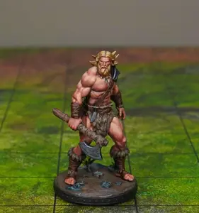 Barbarian Nomad D&D Mini | Bearded Barbarian Fighter Miniature, Dungeons and Dragons, Tabletop RPG