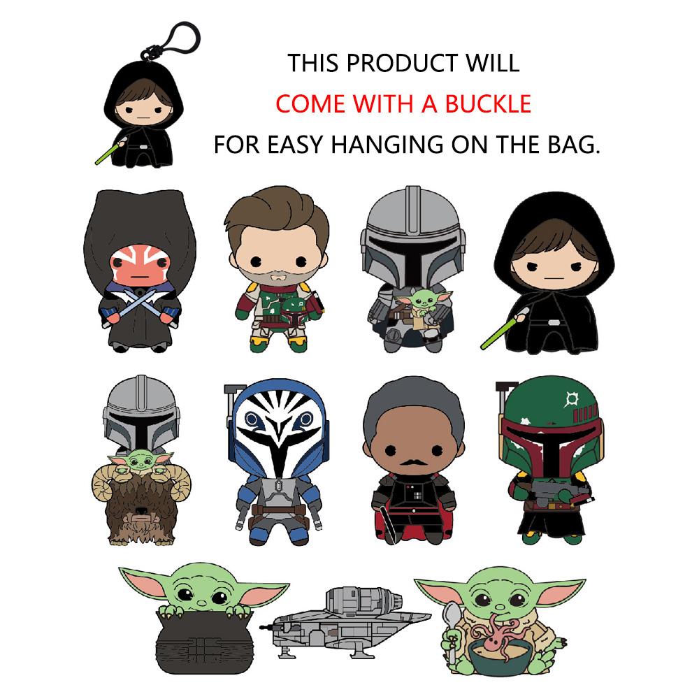 Star Wars 3D Keychain Blind Bag 1PC Officially Licensed Mystery Anime Figure Keyring PVC Blind Box Backpack Charm Perfect for Collectors Mandalorian Series