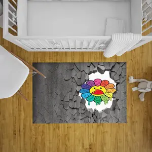 Sneaker Hypebeast Rug, Takashi Murakami Rug, Takashi Rug,Non-Slip Abstract Rug,Hypebeast Sneakerhead Decor, Sneakerhead Hypebeast Home Decor