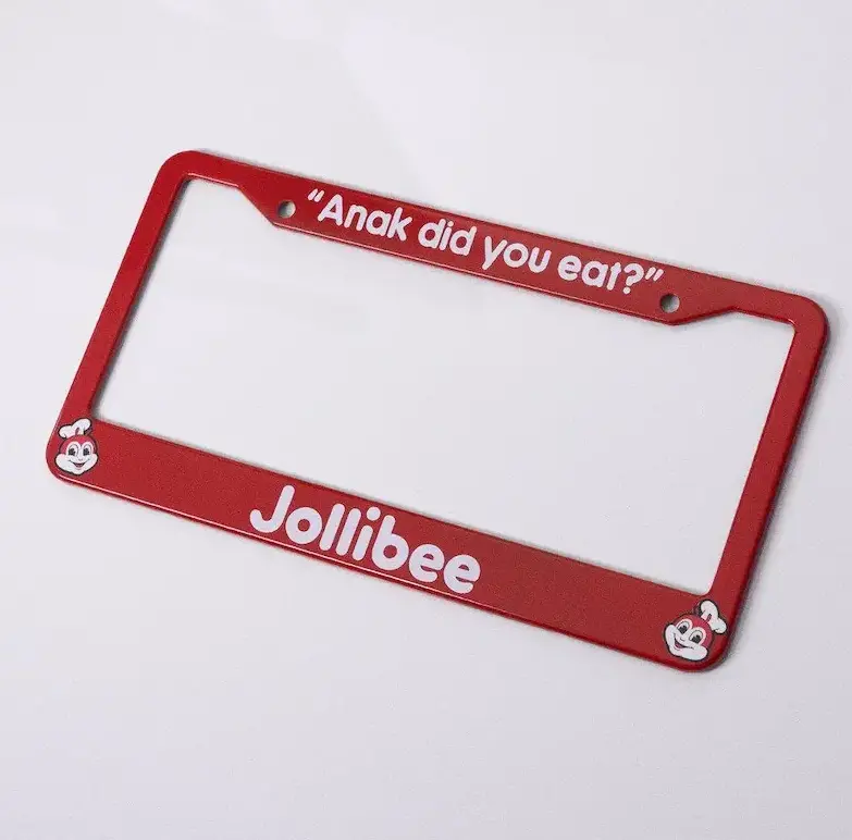 [Food Mascot Fan Style] Jollibee Custom License Plate Cover, Fun Food Theme Car Tag Holder, Novelty Auto Accessory, Vehicle Decor Gift for Car Enthusiasts