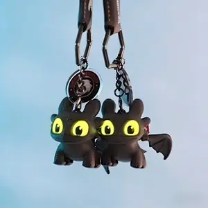 Cute Glow-in-the-Dark Dragon Keychain with Moving Wings & Light-Up Eyes | Bag Charm for Backpack & Car Keys