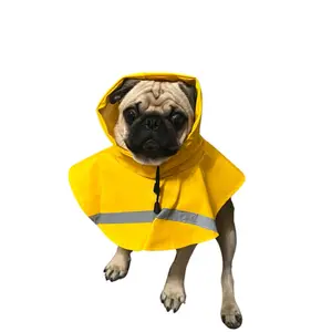 Dog Raincoats for Large or Small Dogs with Reflective Strip Hoodie,Rain Poncho Jacket for Dogs Yellow Pet