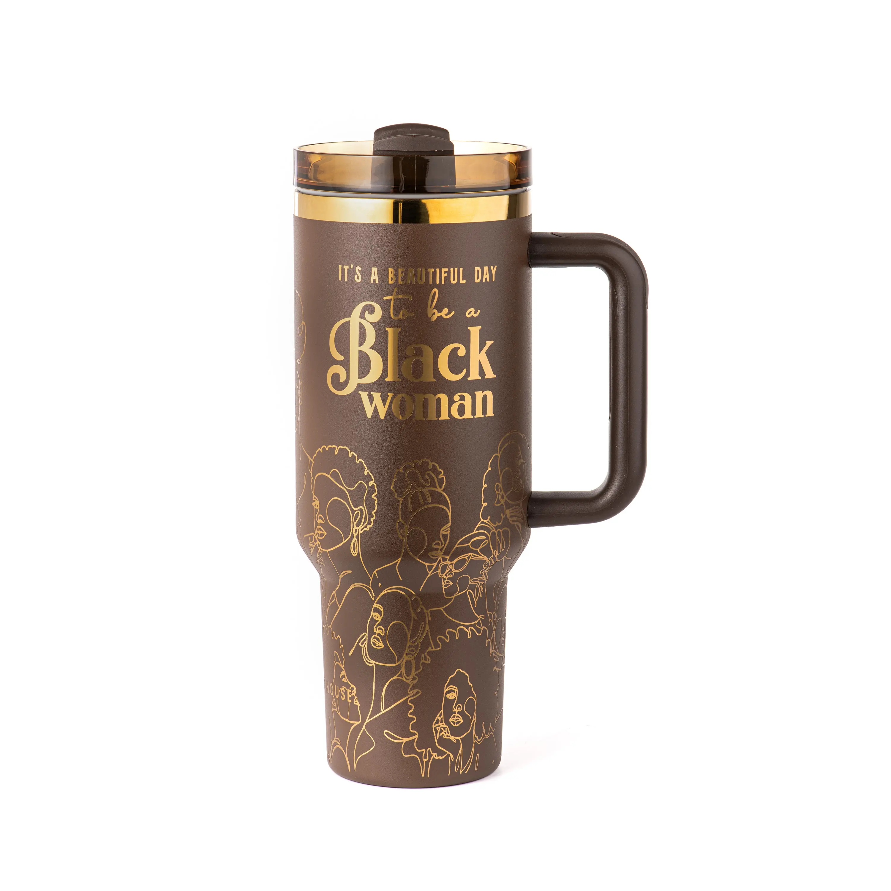 "Brown Sugar" FlowSip™ Insulated Tumbler – It's a Beautiful Day to Be a Black Woman