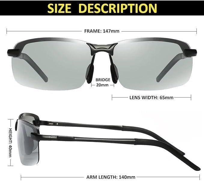 Fashionable Color Changing Glasses With Metal Frame And Color Changing Lenses, Perfect For Outdoor Activities, Vacations, Travel, Fishing, Photography Accessories For Men And Women Polarized Driving